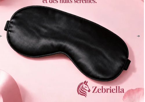 Masque de nuit en soie Zebriella